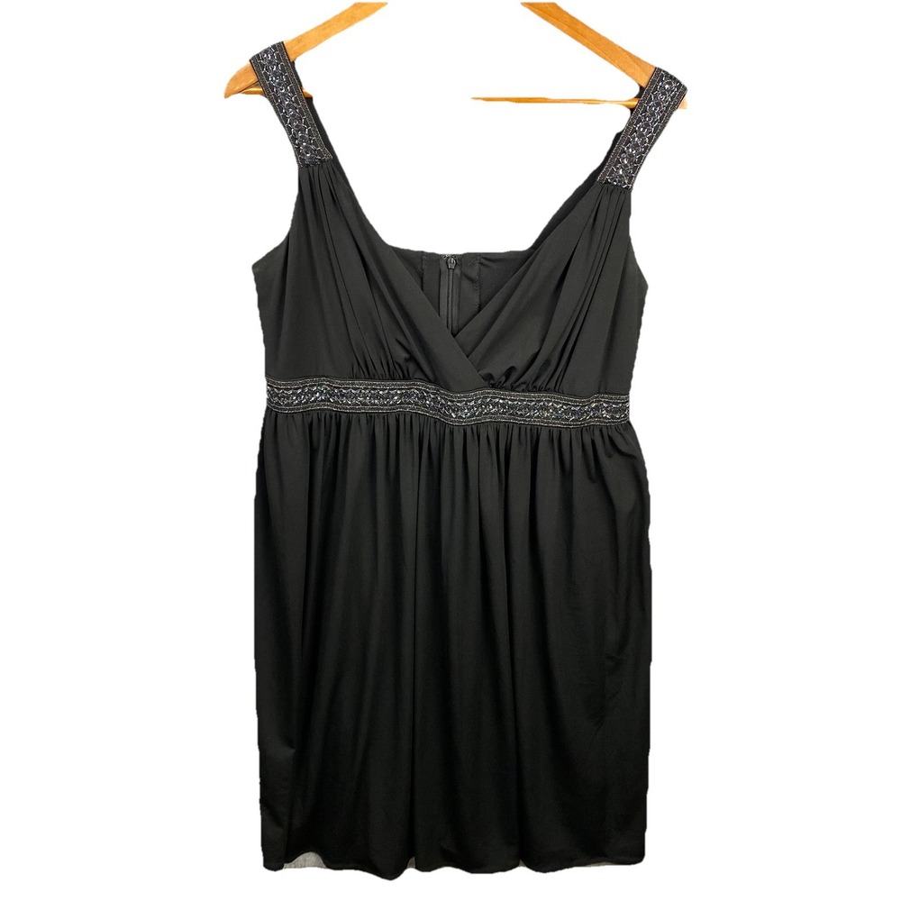 Vtg Womens Dress 14W Beaded Babydoll Whimisgoth Prom Glam Y2K Retro Embellished